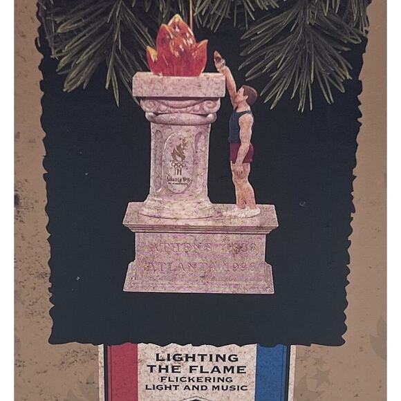 HALLMARK 1996 Atlanta Olympics Lighting the Flame Flickering & Musical Ornament - Picture 5 of 10